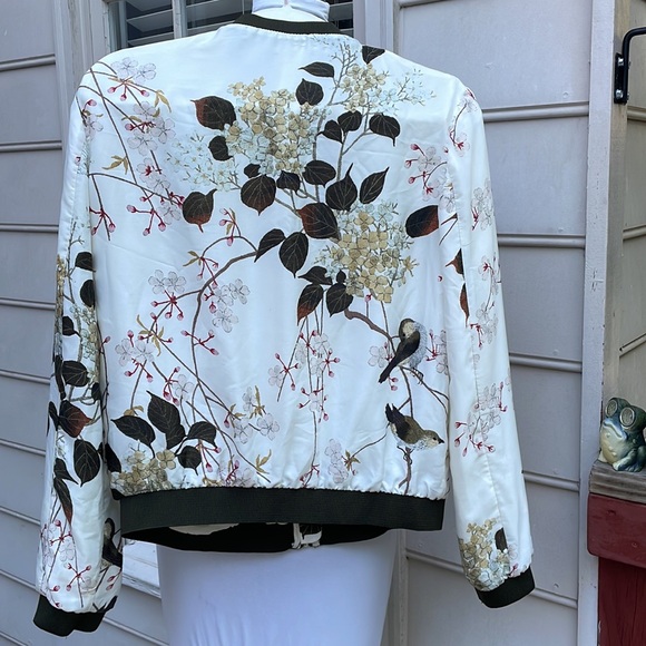 ZARA TRF Outerwear Floral Bomber Jacket Size M - Picture 7 of 12